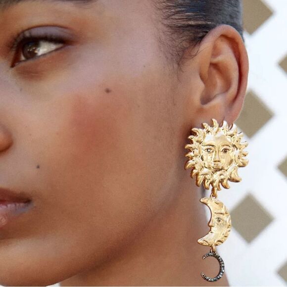 ZARA SUN AND MOON EARRINGS - Picture 1 of 3